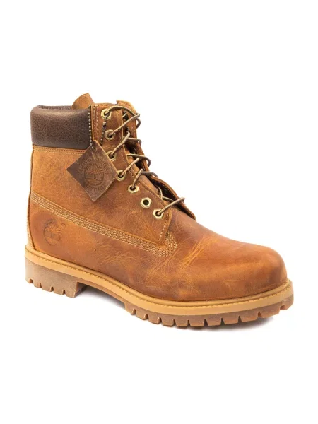 Botki Timberland sznurowane skórzane brązowe