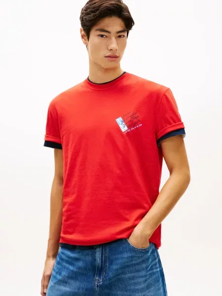 Tommy Jeans Koszulka Mężczyźni S czerwony