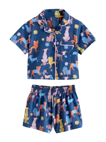 Next Pijamale bleumarin mov liliachiu / portocaliu închis galben