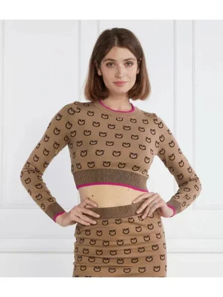 Pinko Kötött pulóver | Cropped Fit barna