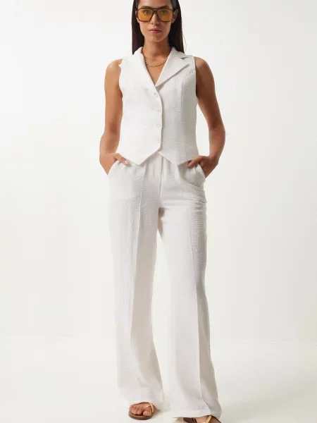 Happiness İstanbul Costum cu pantaloni ecru