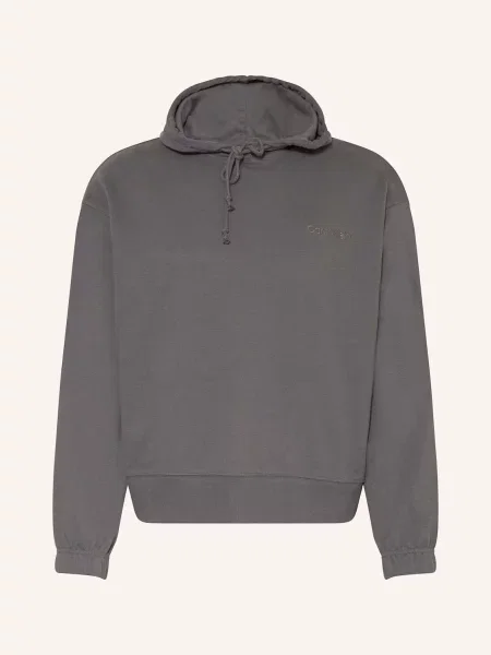 Calvin Klein Pohodlná Domácí Mikina S Kapucí Cotton Terry Blend tmavě šedá