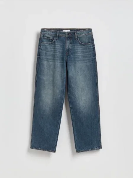 Reserved Blugi baggy cu efect prespălat indigo jeans