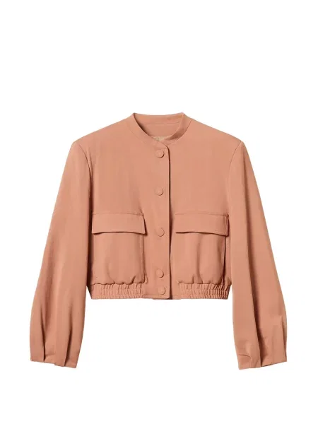 Geacă bomber Twinset din țesătură twill roz