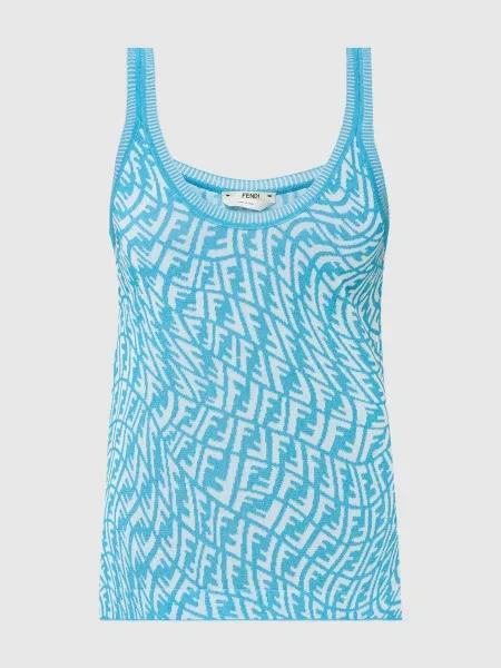 Топ в візерунок FF Vertigo з розрізами Fendi блакитний