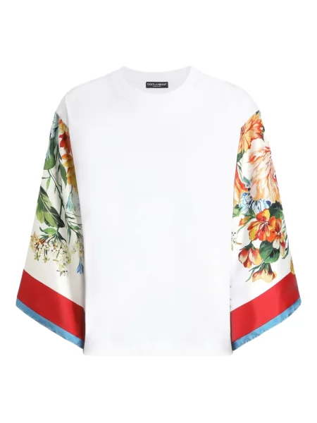 Tricou Dolce & Gabbana de mătase alb