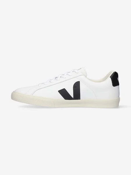 Férfi cipők VEJA Esplar Logo Leather white/black. Méret: 41 EU fehér