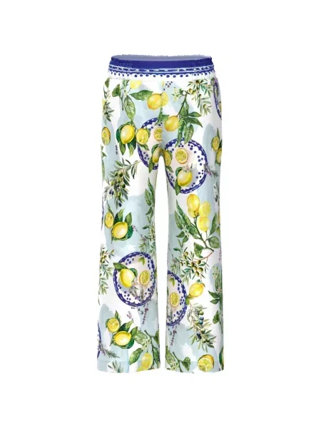 Pantaloni palazzo Marccain cu imagine alb