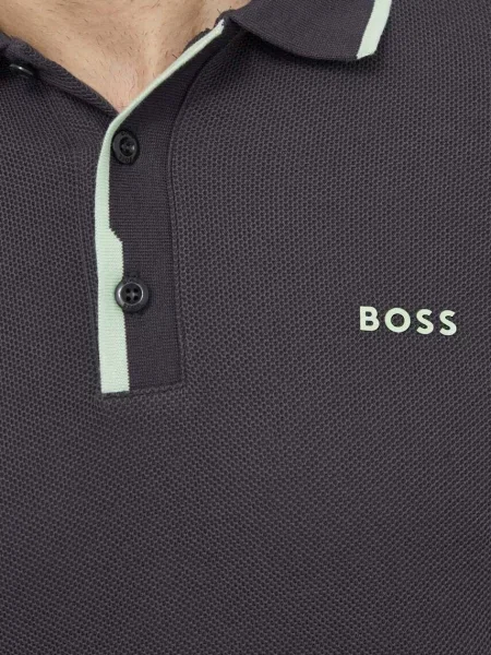Поло Boss Green однотонний сірий