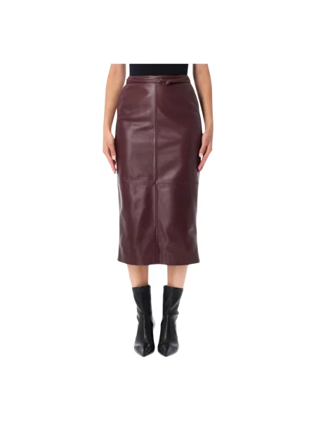 Spódnica skórzana Alberta Ferretti fioletowa