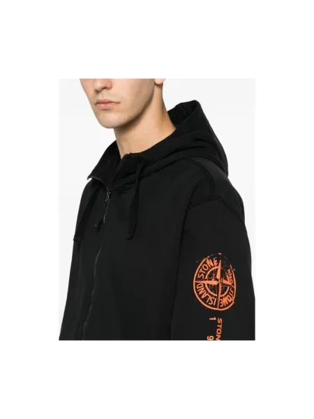 Bluza rozpinana Stone Island z kamieniami czarna