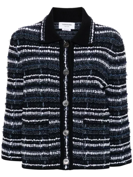 Geacă Thom Browne din tweed albastru