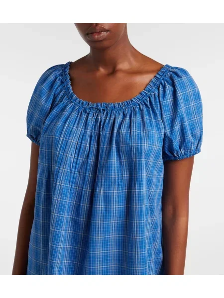 Rochie Faithfull în carouri albastru