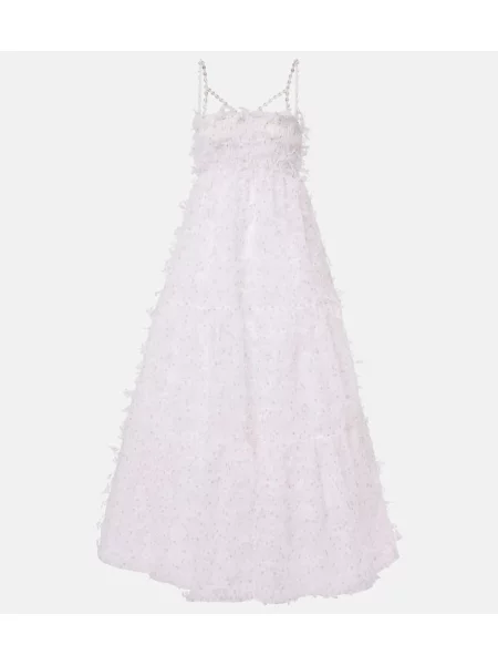 Sukienka maxi Susan Fang w kwiatki z falbankami garniturowa