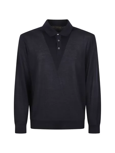 Lung tricou polo Brett Johnson albastru