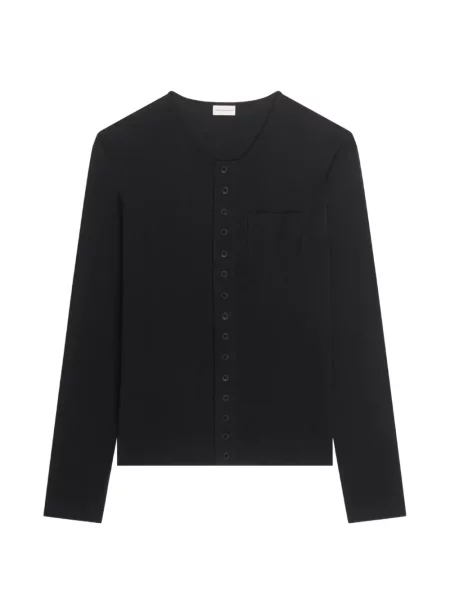 Cardigan Dries Van Noten din jerseu negru