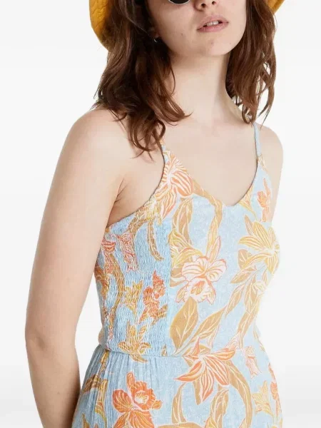 Rochie midi Roxy cu model floral cu imagine albastru