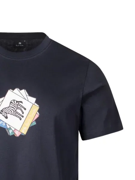 Tricou Mps cu imagine cu model zebră albastru