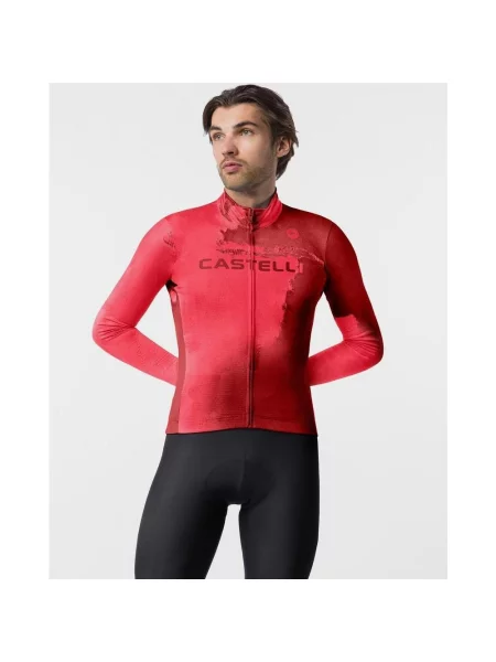 Koszulka damska Castelli Nebula Thermal z długim rękawem hibiskus M czerwony