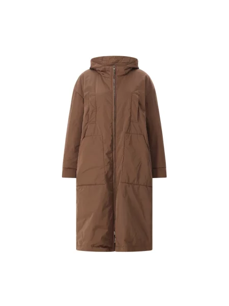 Lniana parka Max Mara brązowa