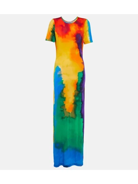 Rochie maxi Paco Rabanne cu imagine de costum negru