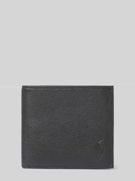 Portfel z naturalnej skóry bydlęcej Polo Ralph Lauren czarny