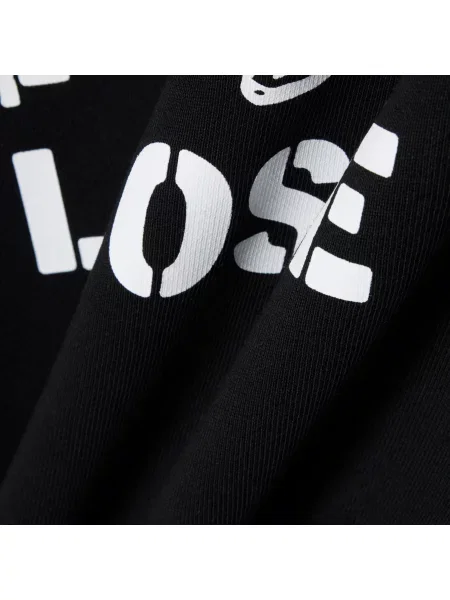 Lacoste Bluza Z Kapturem O Luźnym Kroju Z Nadrukiem czarny