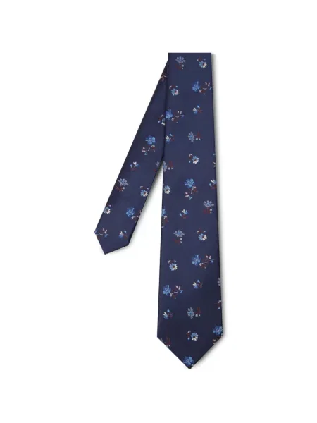 Cravată Paul Smith de mătase cu model floral albastru