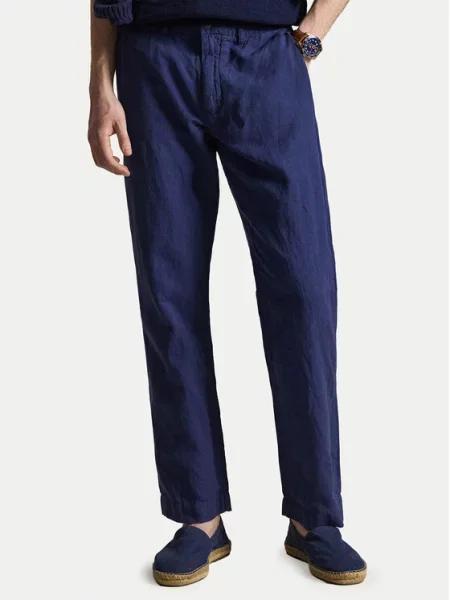 Polo Ralph Lauren Hlače iz tkanine Mornarsko modra