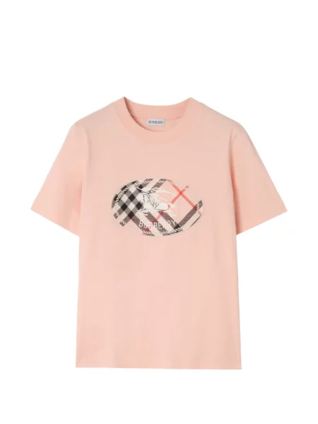 Tricou Burberry în carouri roz