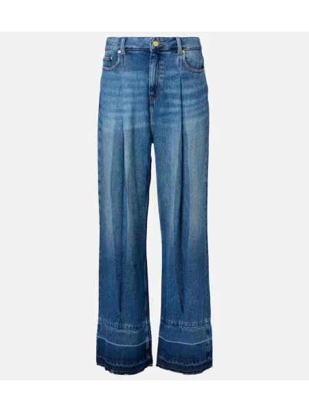 Blugi Ganni plisate albastru