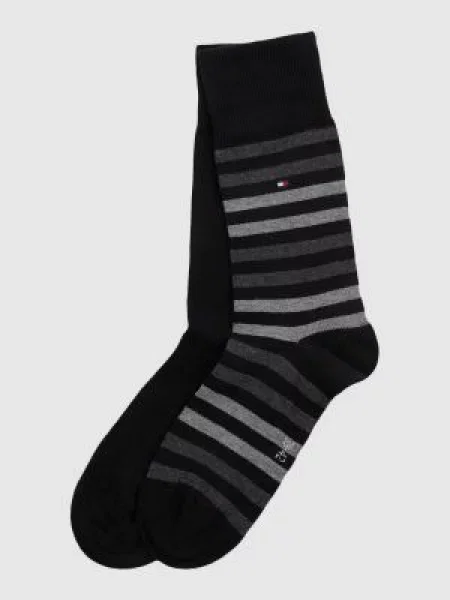 Skarpety z detalem z logo w zestawie 2 szt. model ‘DUO STRIPE SOCK’ Tommy Hilfiger czarne