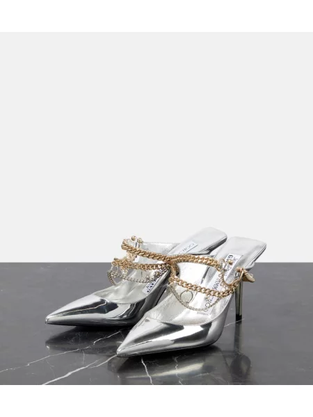 Usnjene salonarji Jimmy Choo z odprtimi petami