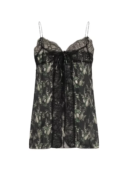 Top Dolce & Gabbana cu model floral cu imagine din dantelă negru