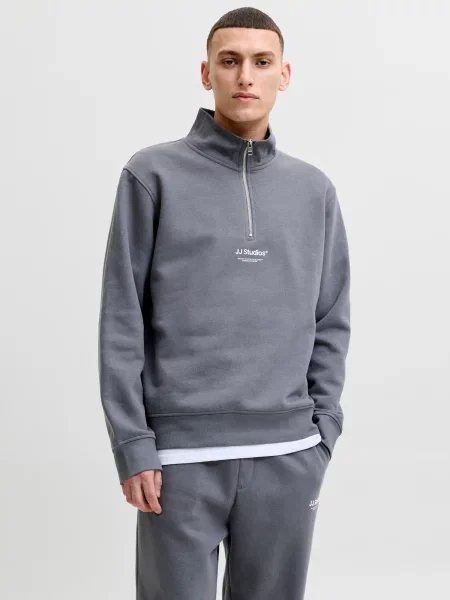 JACK & JONES Mikina JJESoho tmavosivá biela