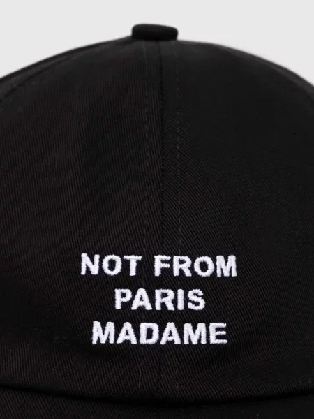 Drôle de Monsieur czapka z daszkiem La Casquette Slogan z aplikacją czarny