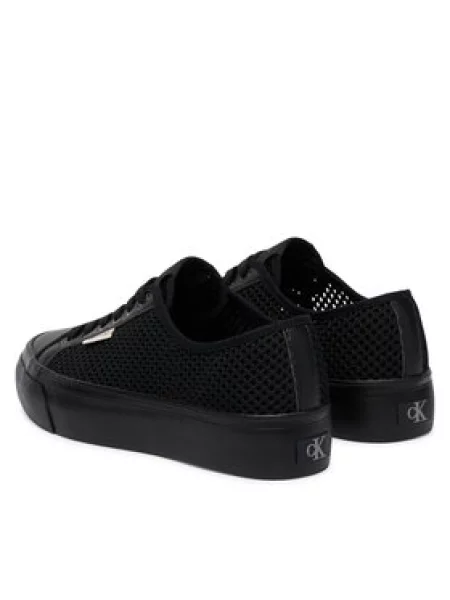 Calvin Klein Sneakersy Vulc Flatf Lace Up Lin Mesh čierna