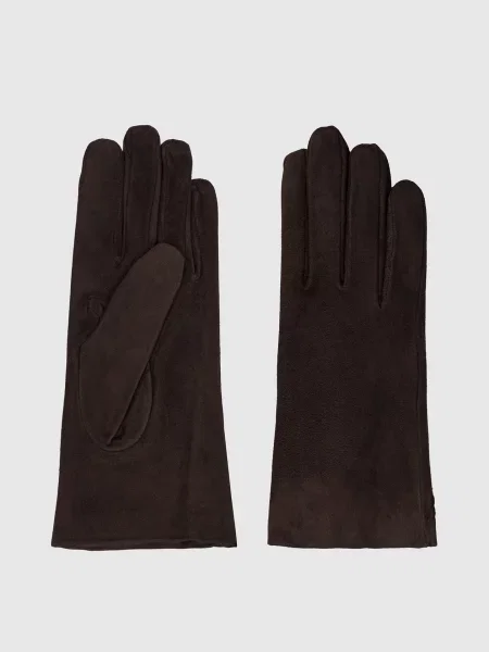 Замшеві рукавички на хутрі Sermoneta Gloves коричневі
