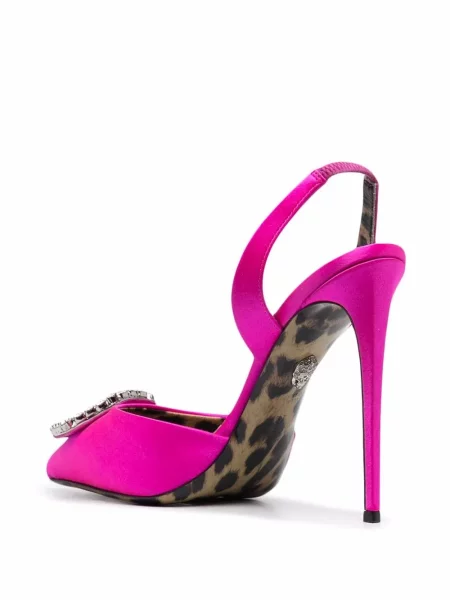 Pantofi cu toc Philipp Plein de cristal roz