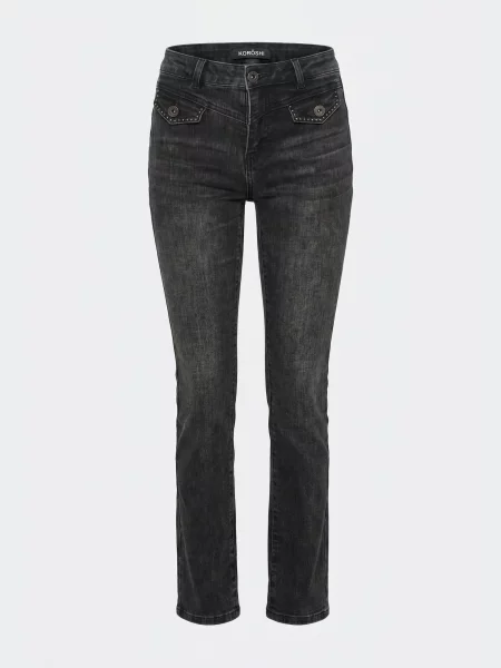 KOROSHI Džínsy denim čierny
