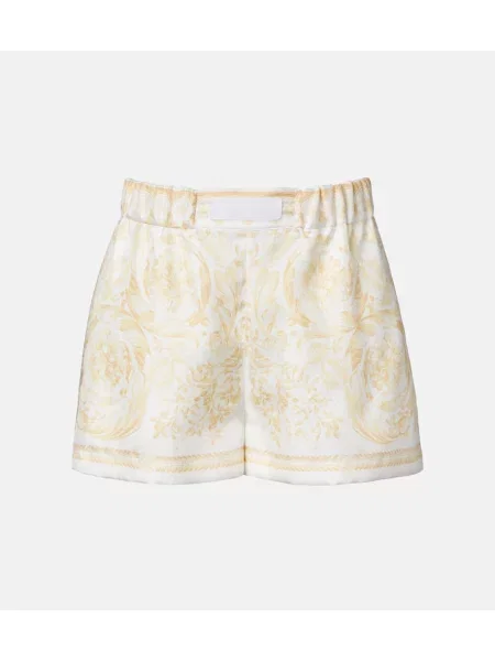 Pantaloni scurți Versace de mătase auriu