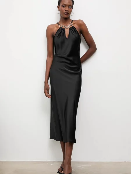 Answear.LAB rochie maxi drept negru