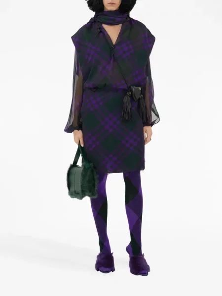 Šilkinis pledas palaidinė Burberry violetinė