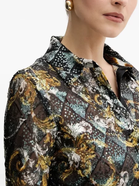 Bluză Versace Jeans Couture cu paiete negru