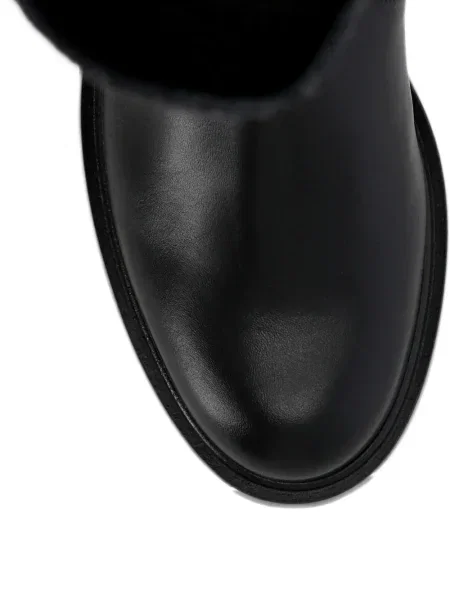 Botine Stuart Weitzman cu cataramă din tweed negru