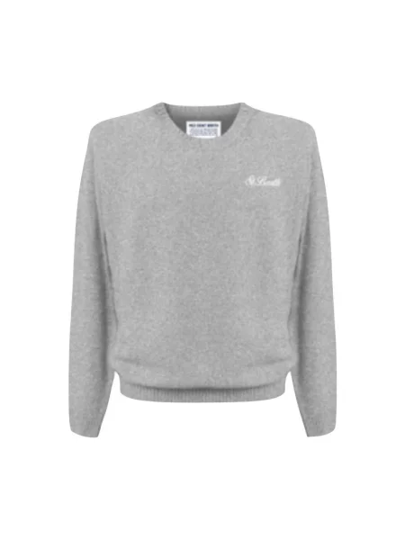 Sweter Mc2 Saint Barth wełniany z okrągłym dekoltem szary