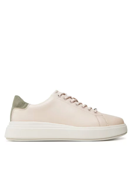 Calvin Klein Sneakersy Cupsole Lace Up Lth beżowy