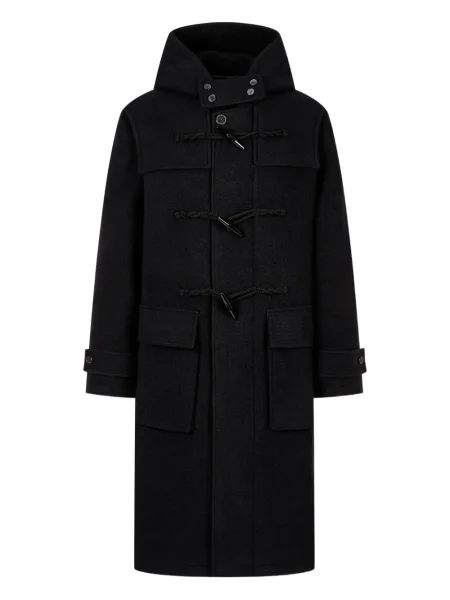 Bouclé duffle kabát Tomboy s kapucí černý