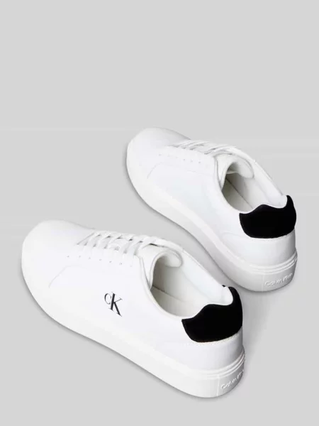 Calvin Klein sneakersy skórzane CLASSIC CUPSOLE LACEUP LTH biały