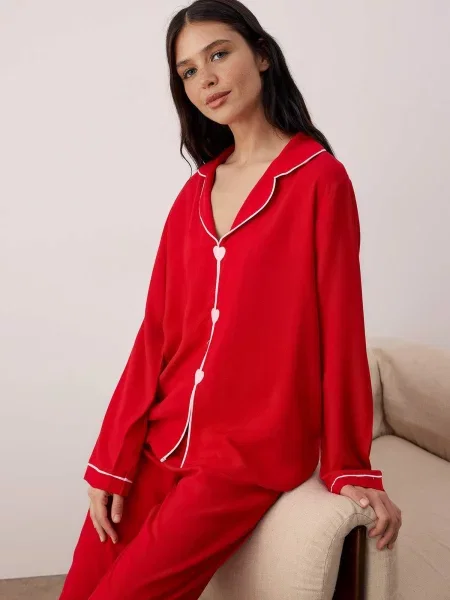 Trendyol Pižama rdeča bela